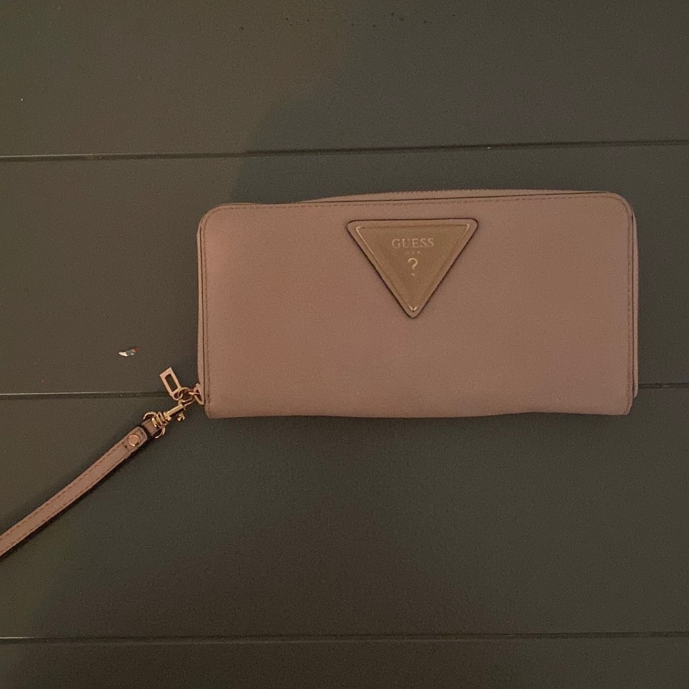 Pink guess wristlet